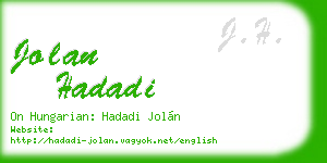 jolan hadadi business card
