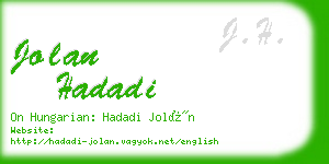 jolan hadadi business card